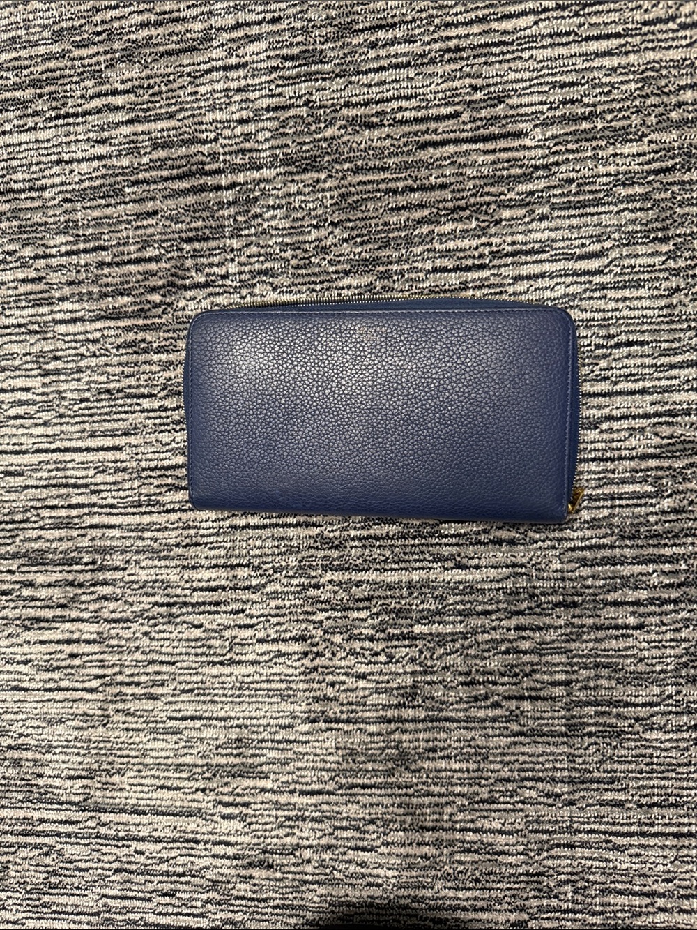 Celine Navy Blue Zip-Around Leather Wallet